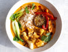 Brothy Thai Red Curry Bowl With Red Pepper, Pak Choi, Tofu, Charred Lime & Brown Rice