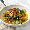 Brothy Giant Couscous Bowl With Smokey Tempeh 'Chorizo', Cavolo Nero & Fresh Coriander