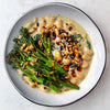 Rich & Creamy Cacio E Pepe Butterbeans With Tenderstem Broccoli & Smoky Chipotle Toasted Sunflower Seeds
