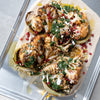 Charred Cauliflower Steaks With Chimichurri, Pine Nuts & Pomegranate Seeds Over Creamy Butterbean Mash