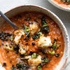 Creamy Tomato Daal With Charred Cauliflower, Crispy Kale, Coconut Yoghurt & Fluffy Rice
