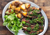 Lion's Mane Steak With Chimichurri, Crispy Baby Potatoes, Watercress & Béarnaise sauce