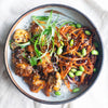 Crispy Gochujang Cauliflower With Edamame, Julienned Vegetables & Vermicelli Noodles