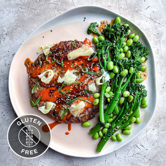 Okonomiyaki (Japanese Pancakes) With Broccoli, Edamame, Smokey Mayo & Sticky Soy Dressing