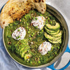 20 Plant Green Shakshuka With Garden Peas, Lentils, Whipped 'Feta', Avocado, Dukkah, Fresh Dill & Flatbread