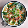 Miso & Ginger Summer Noodle Broth With Silken Tofu, Fresh Herbs & Chilli Crisp Drizzle