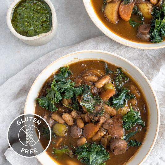 Slow-Cooked Moroccan Stew With Sticky Dates, Green Olives & A Zesty Chermoula Dressing